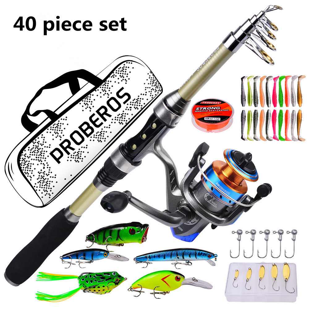 Fishing Rod Fly - 40-częściowy zestaw nowych wędzisk morskich, wędzisk