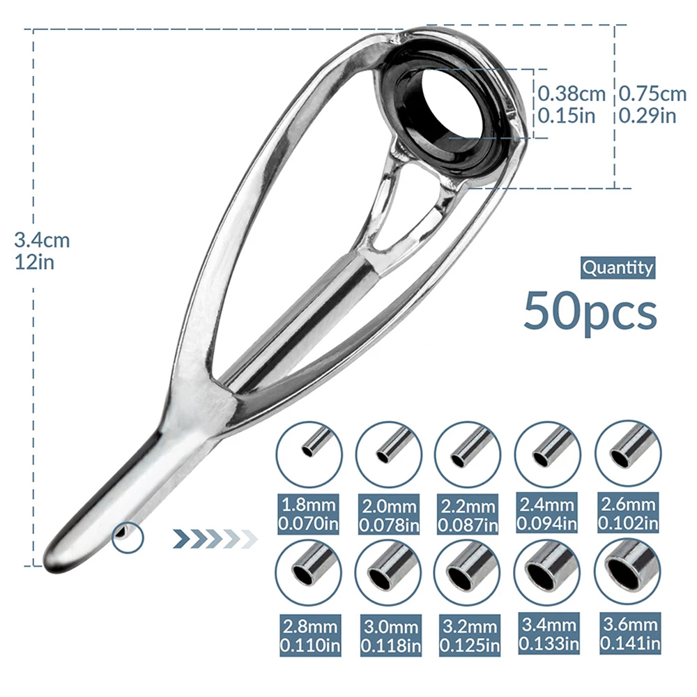 Fishing Rod Tip Replacement - THKFISH 50 szt. Przelotki do wędki,