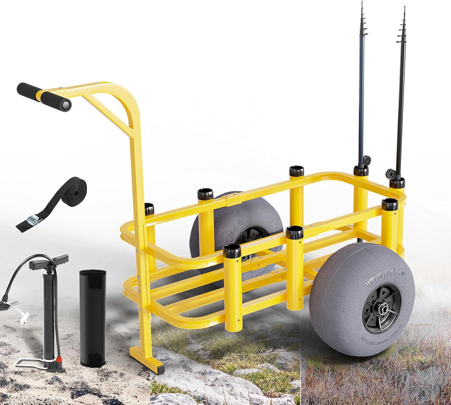 Fishing Rod Holder - Wózek wędkarski na kółkach, wózek plażowy