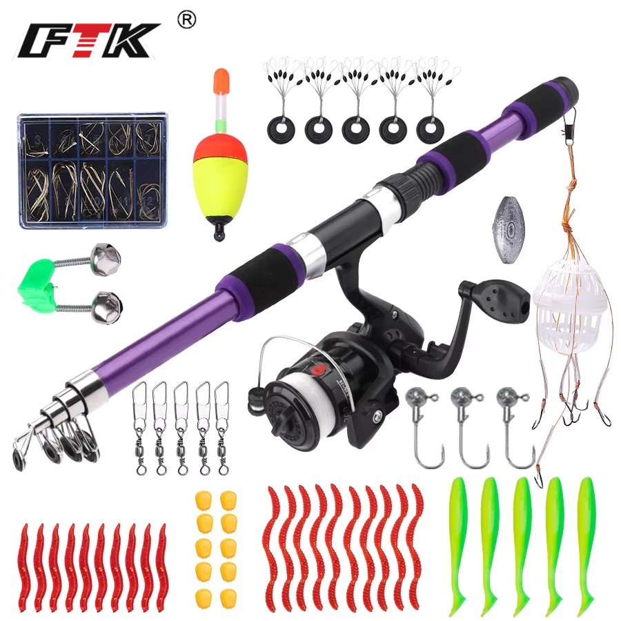 Fishing Rod Combo - Zestaw wędkarski przenośny FTK 1.8M, wędka