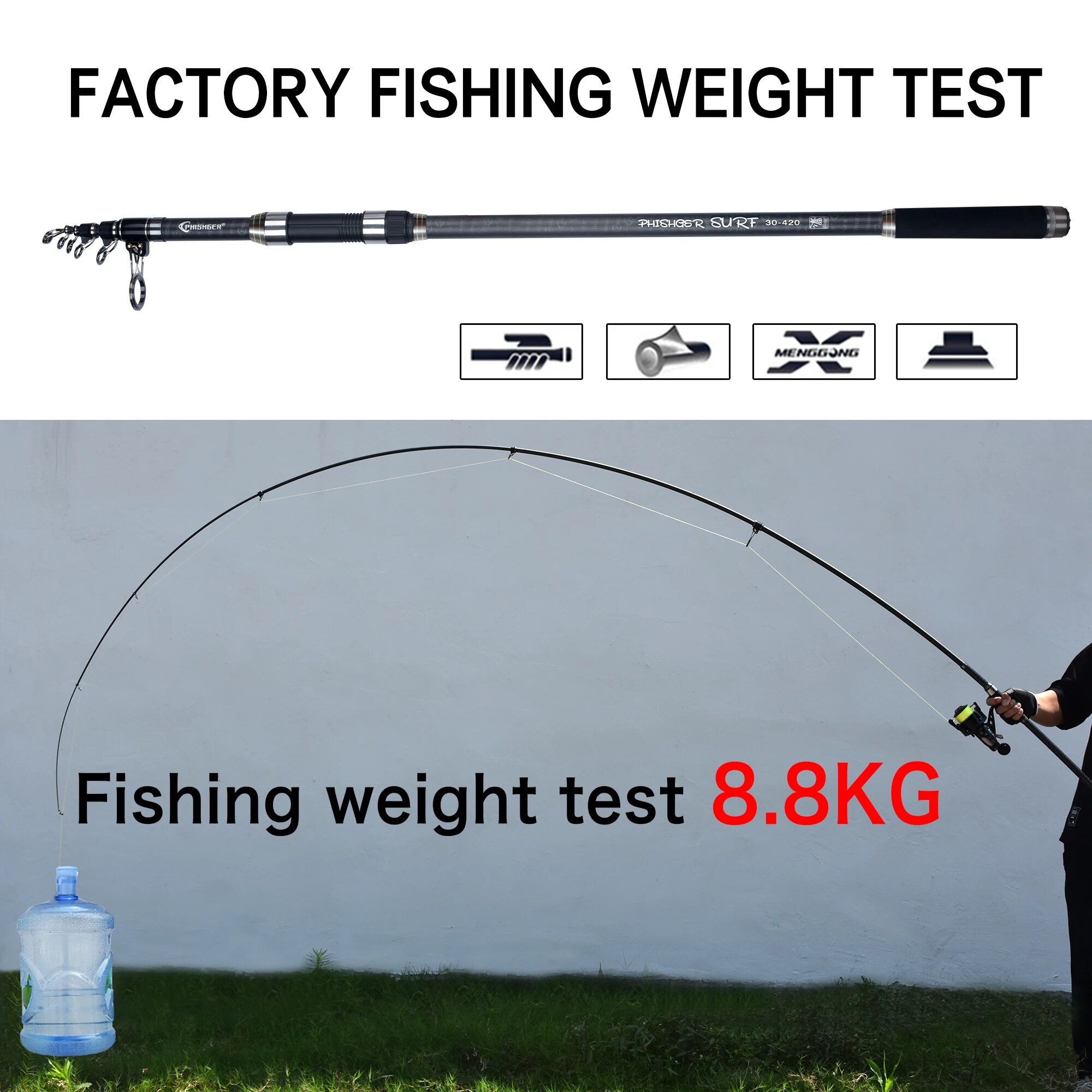 PHISHGER teleskopowa wędka spi – Fishing Rod Surf recenzja i cena